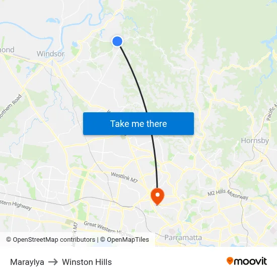 Maraylya to Winston Hills map