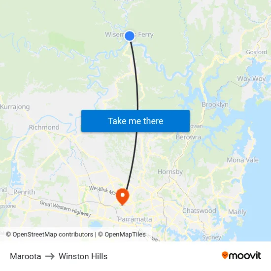 Maroota to Winston Hills map