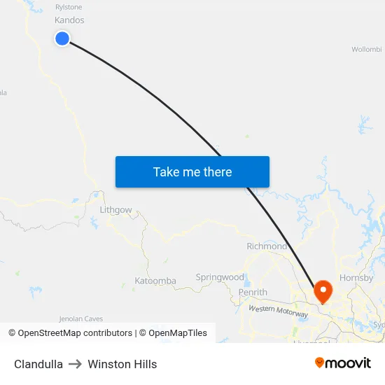 Clandulla to Winston Hills map
