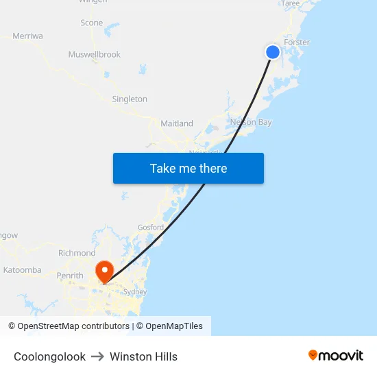 Coolongolook to Winston Hills map