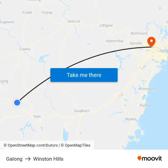 Galong to Winston Hills map