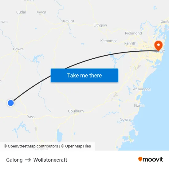 Galong to Wollstonecraft map