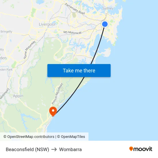 Beaconsfield (NSW) to Wombarra map