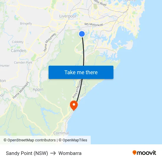 Sandy Point (NSW) to Wombarra map