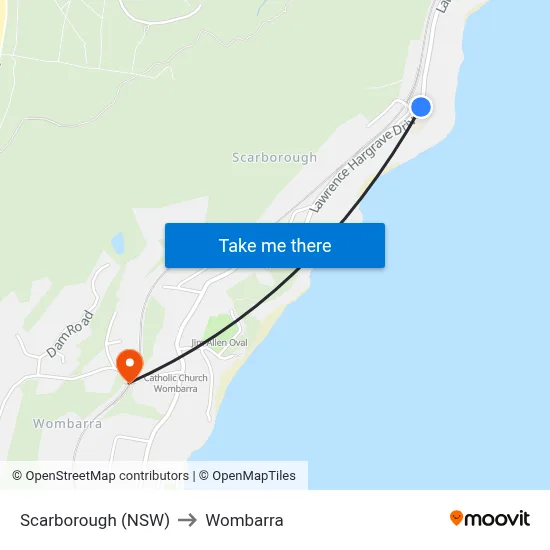 Scarborough (NSW) to Wombarra map