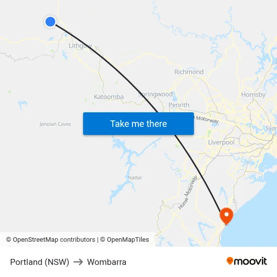 Portland (NSW) to Wombarra map