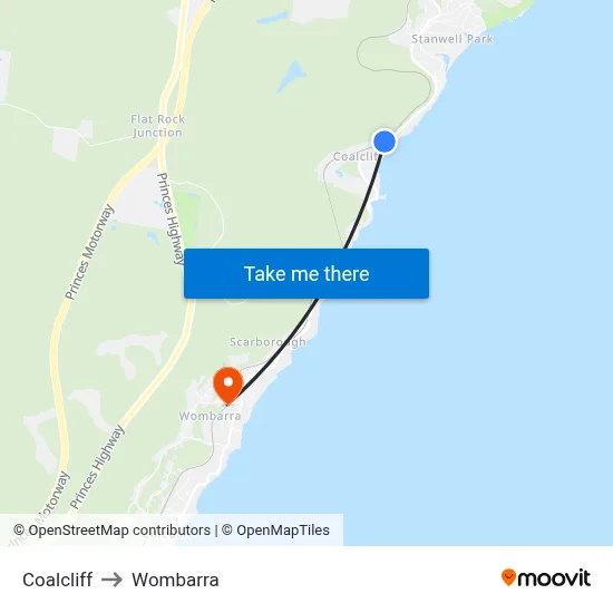 Coalcliff to Wombarra map