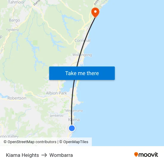 Kiama Heights to Wombarra map