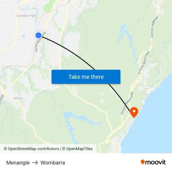 Menangle to Wombarra map