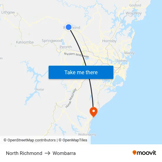 North Richmond to Wombarra map