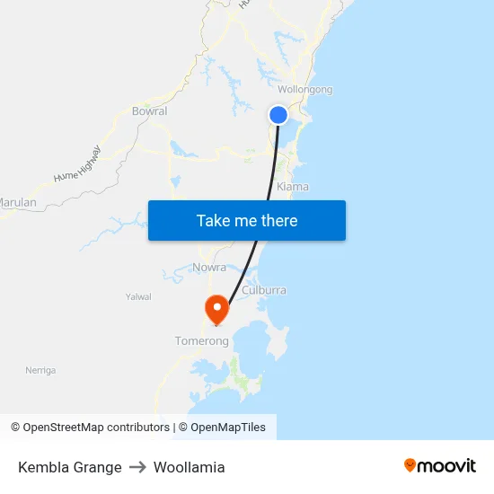 Kembla Grange to Woollamia map