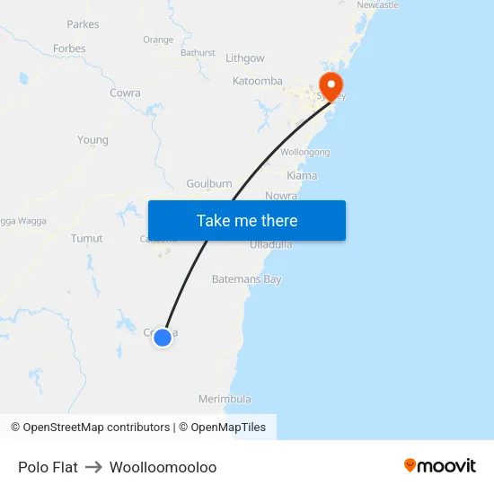 Polo Flat to Woolloomooloo map