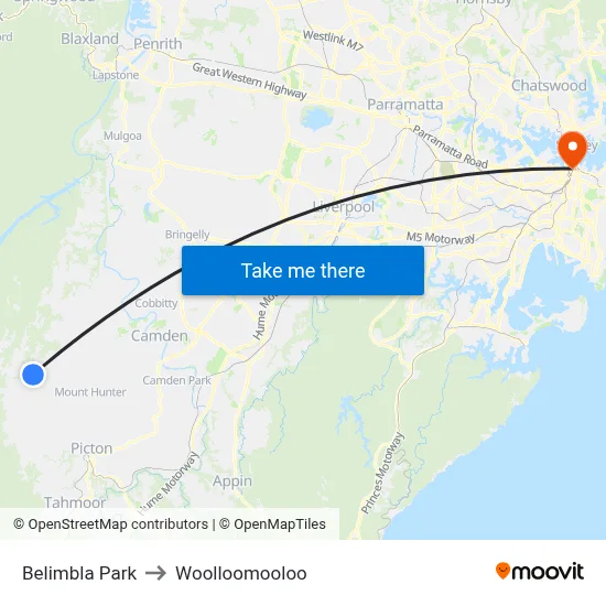 Belimbla Park to Woolloomooloo map