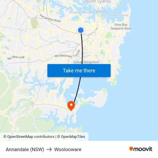 Annandale (NSW) to Woolooware map