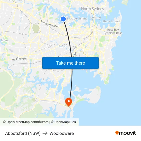Abbotsford (NSW) to Woolooware map