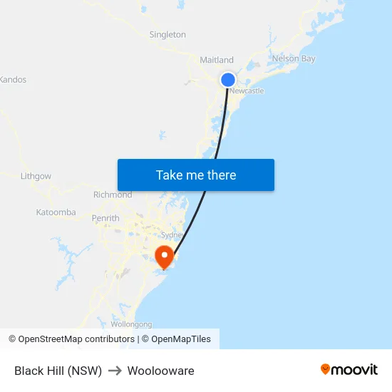 Black Hill (NSW) to Woolooware map