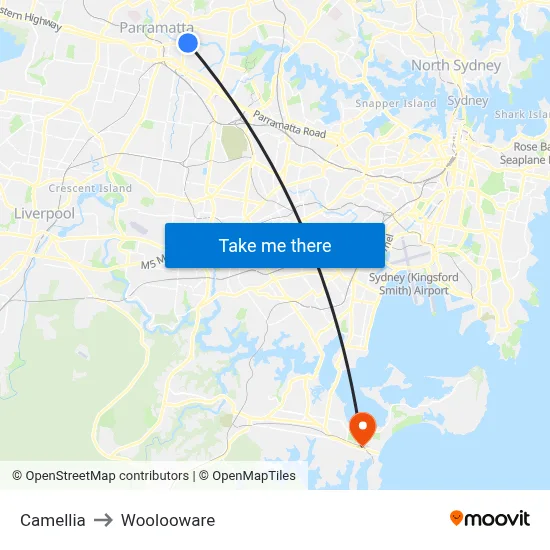 Camellia to Woolooware map