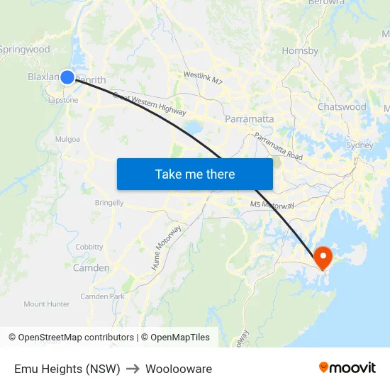 Emu Heights (NSW) to Woolooware map