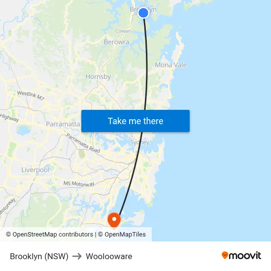 Brooklyn (NSW) to Woolooware map