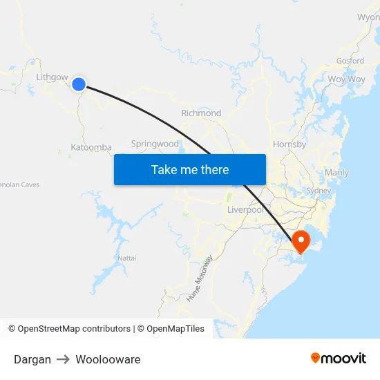 Dargan to Woolooware map