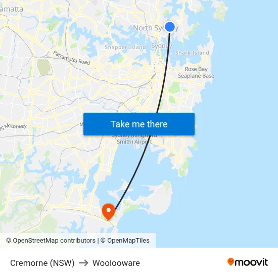 Cremorne (NSW) to Woolooware map