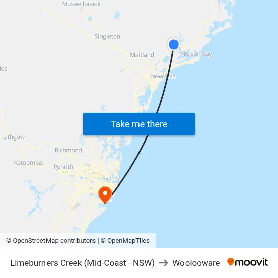 Limeburners Creek (Mid-Coast - NSW) to Woolooware map