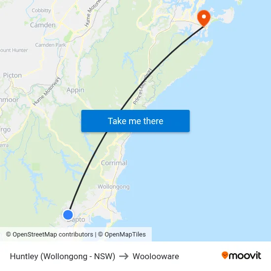 Huntley (Wollongong - NSW) to Woolooware map