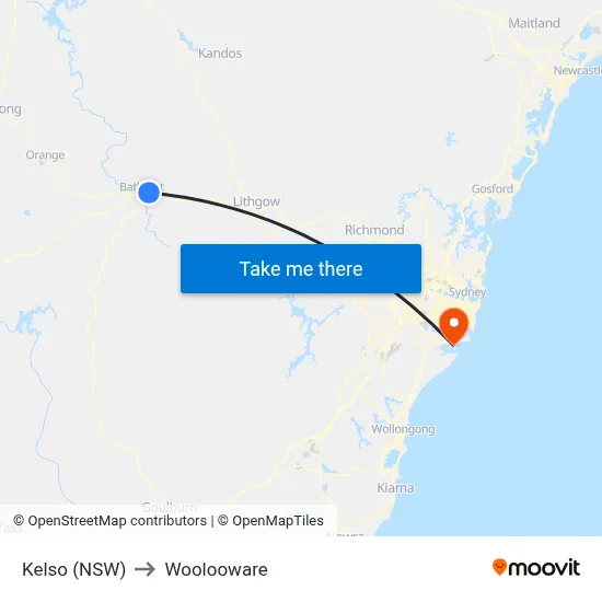 Kelso (NSW) to Woolooware map
