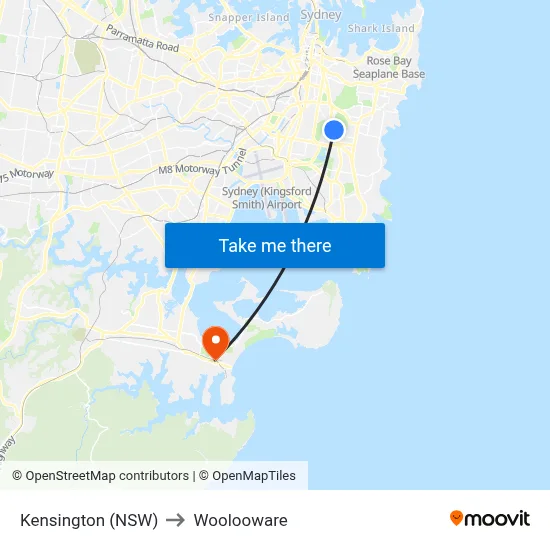 Kensington (NSW) to Woolooware map