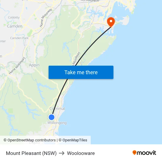 Mount Pleasant (NSW) to Woolooware map