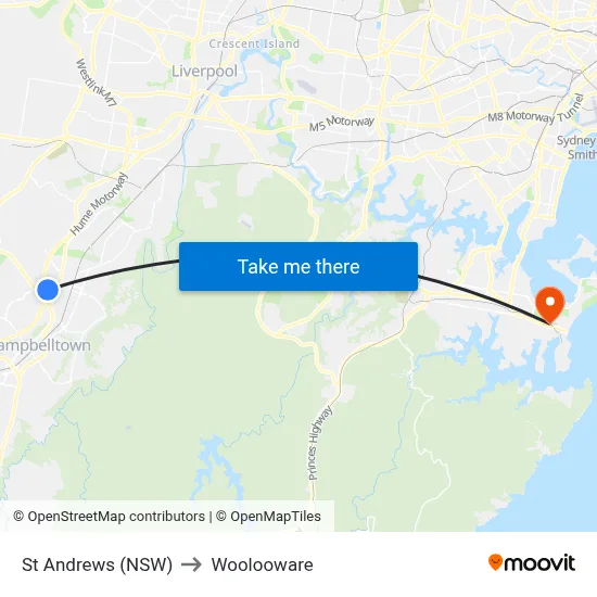 St Andrews (NSW) to Woolooware map