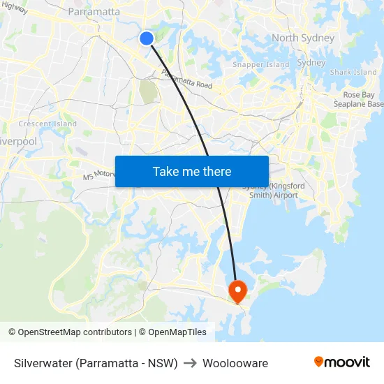 Silverwater (Parramatta - NSW) to Woolooware map
