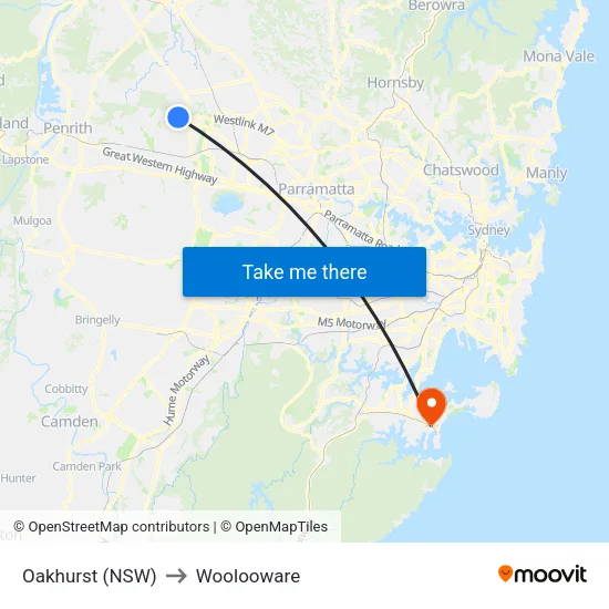 Oakhurst (NSW) to Woolooware map