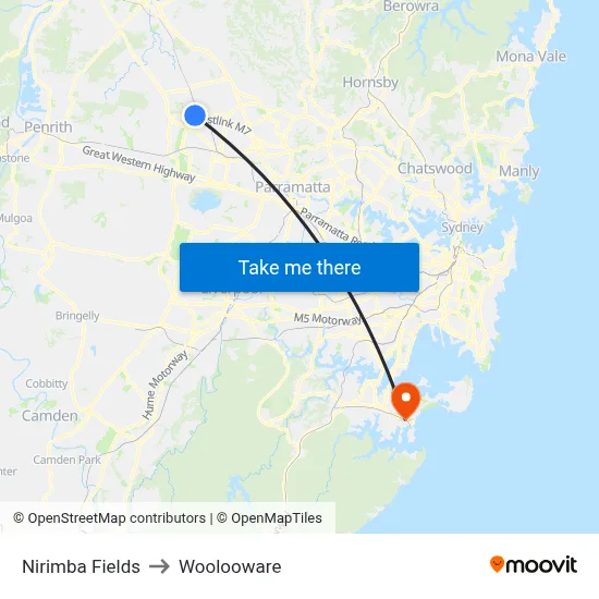Nirimba Fields to Woolooware map
