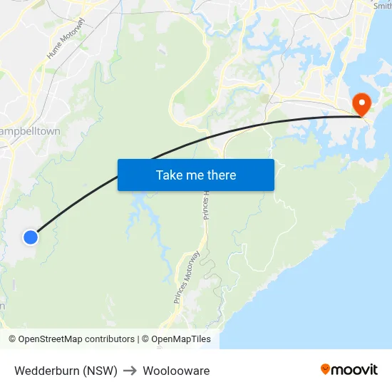 Wedderburn (NSW) to Woolooware map