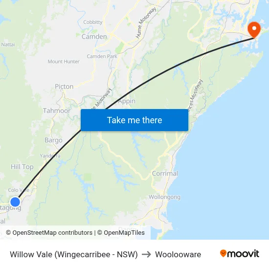 Willow Vale (Wingecarribee - NSW) to Woolooware map