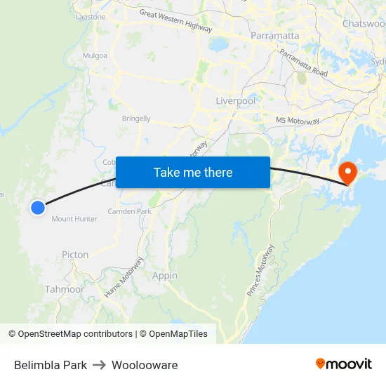 Belimbla Park to Woolooware map