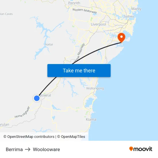 Berrima to Woolooware map