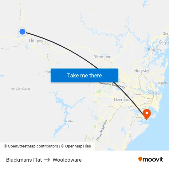 Blackmans Flat to Woolooware map