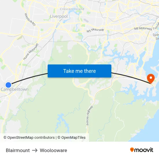 Blairmount to Woolooware map