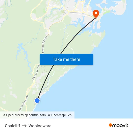 Coalcliff to Woolooware map