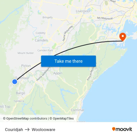 Couridjah to Woolooware map
