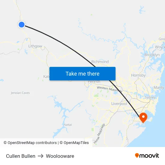 Cullen Bullen to Woolooware map
