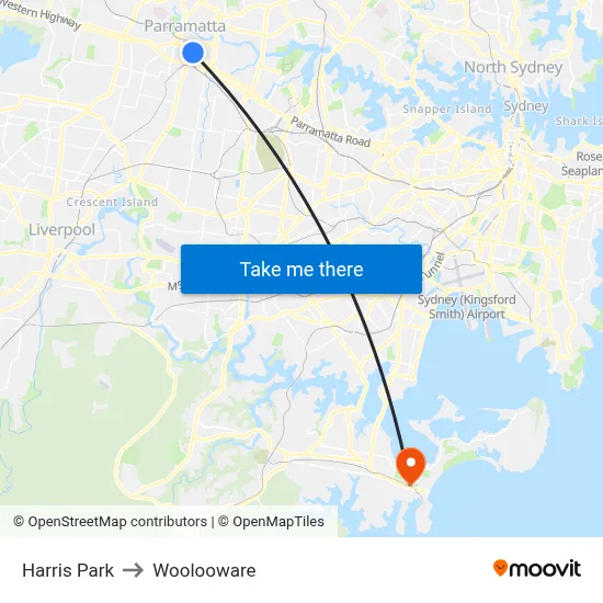 Harris Park to Woolooware map