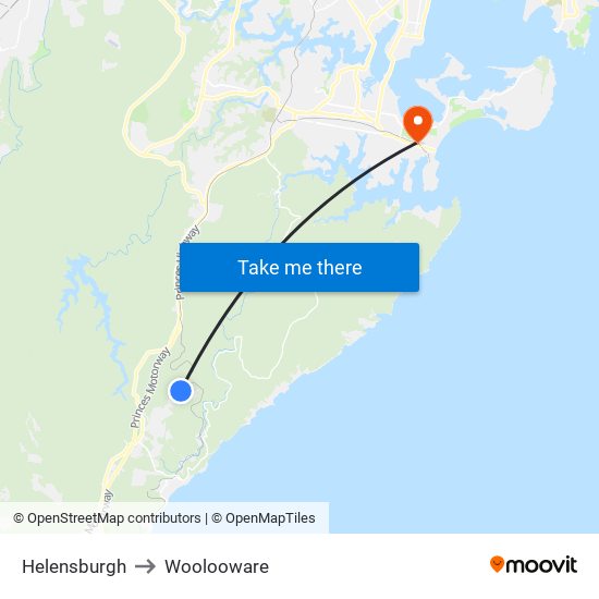 Helensburgh to Woolooware map