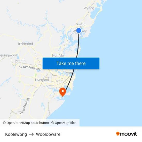 Koolewong to Woolooware map