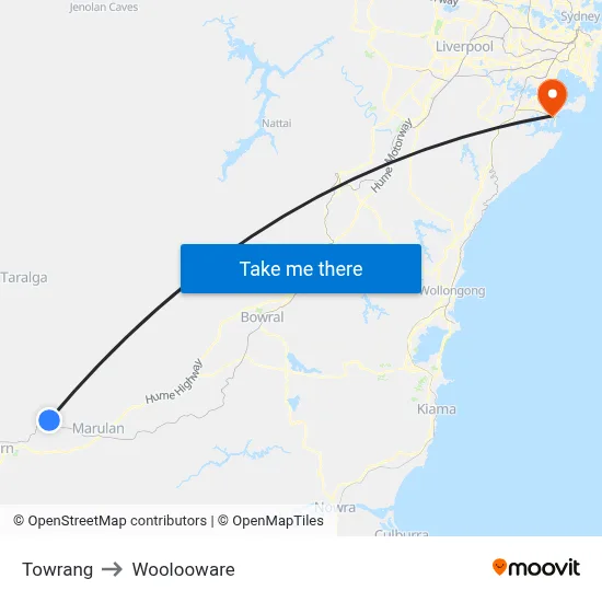 Towrang to Woolooware map