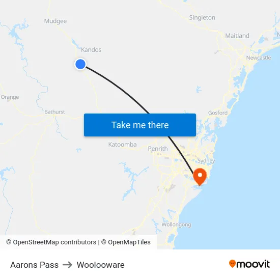 Aarons Pass to Woolooware map