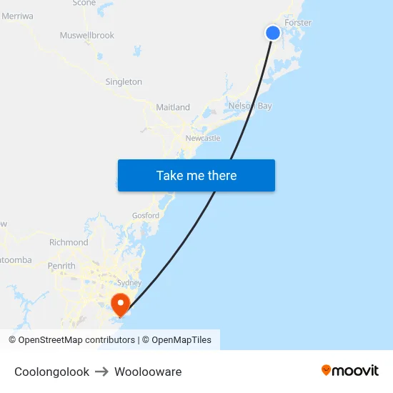 Coolongolook to Woolooware map