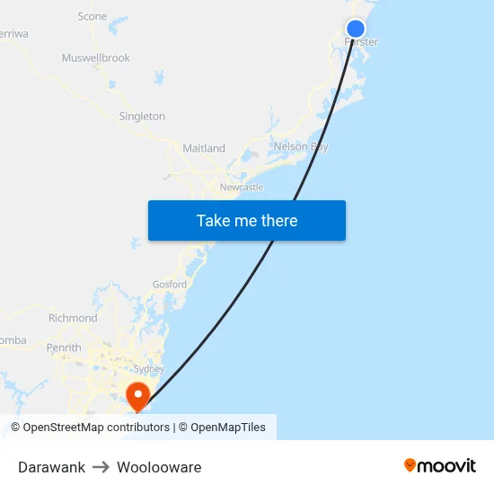 Darawank to Woolooware map